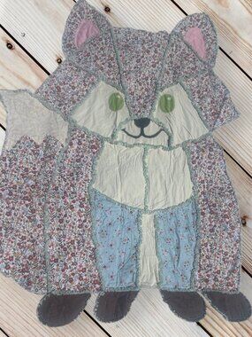 Handmade Floral Print Fox Shaped Rag Blanket